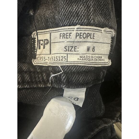 Free People Torn Up Denim Cut Off Skirt Overalls Black Denim Jumper 6 / 28 - Picture 10 of 15